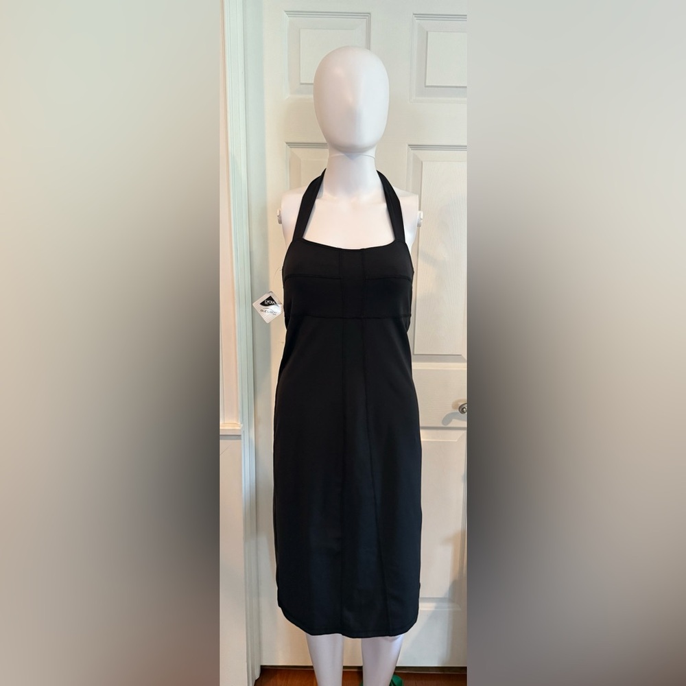 NWT ATHLETA Black Halter Dress size Small